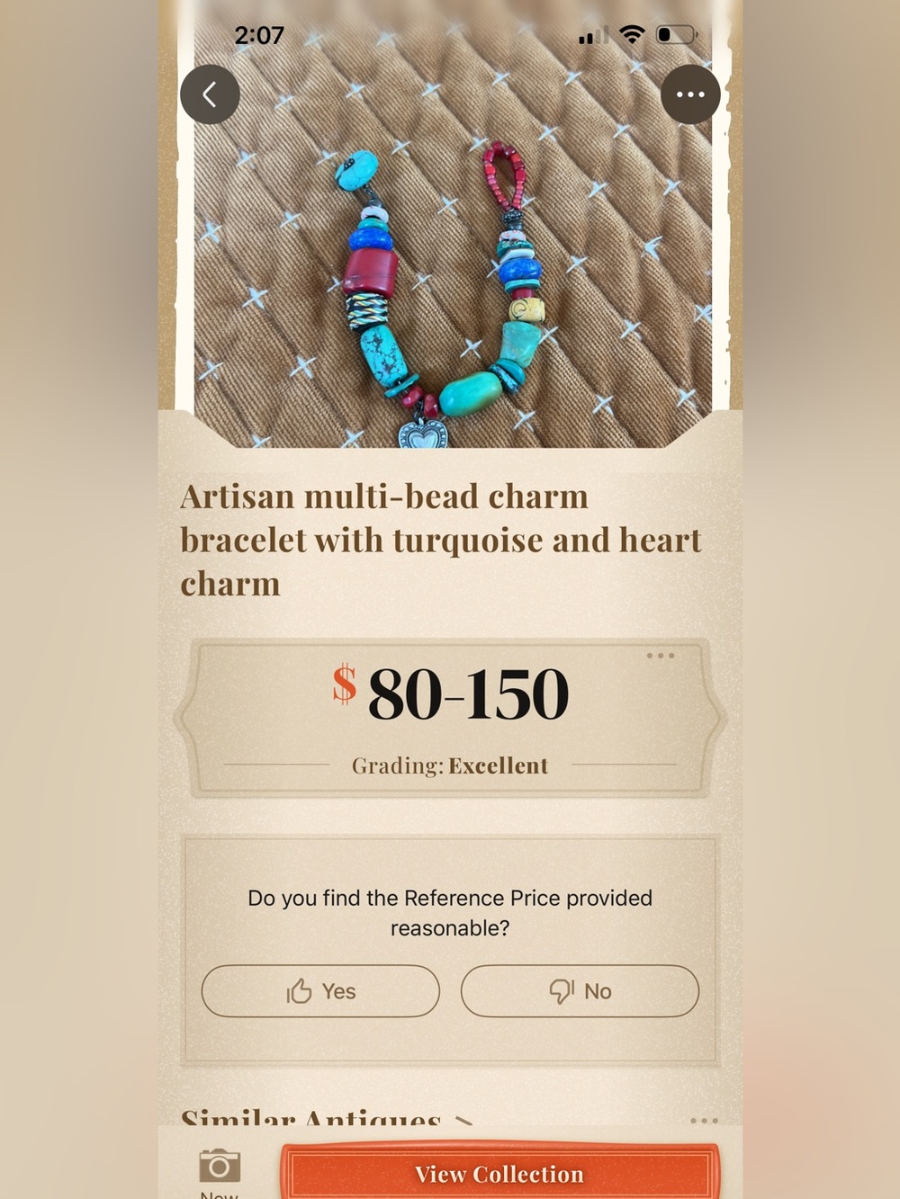 Artisan Multi-Bead Turquoise Bracelet with Heart Charm